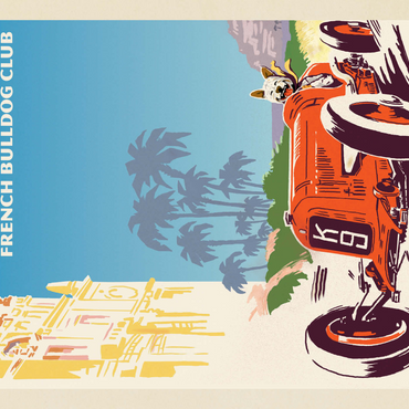 Darstellung des Puzzle Motivs Monaco: French Bulldog Club 1000 Puzzle 3D Modell