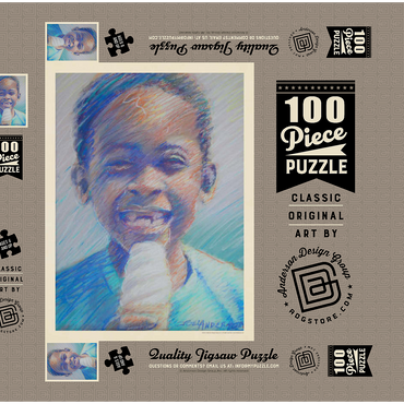 Darstellung des Puzzle Motivs Pastel Drawing: Ice Cream Kid 100 Puzzle Schachtel 3D Modell