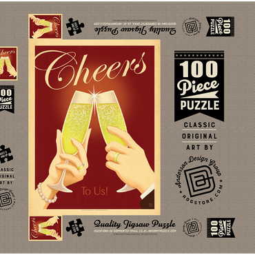 Darstellung des Puzzle Motivs Cheers To Us! 100 Puzzle Schachtel 3D Modell