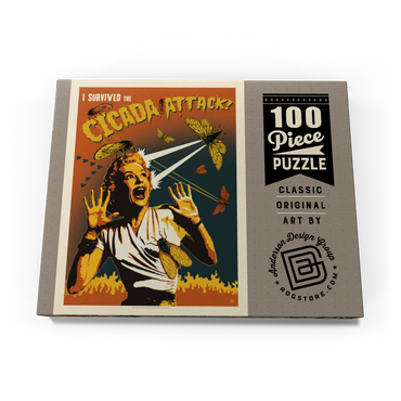 Darstellung des Puzzle Motivs Cicada Invasion: Screaming Woman 100 Puzzle Schachtel Ansicht3