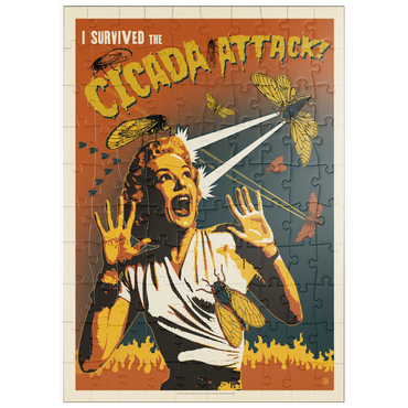 Darstellung des Puzzle Motivs puzzleplate Cicada Invasion: Screaming Woman 100 Puzzle