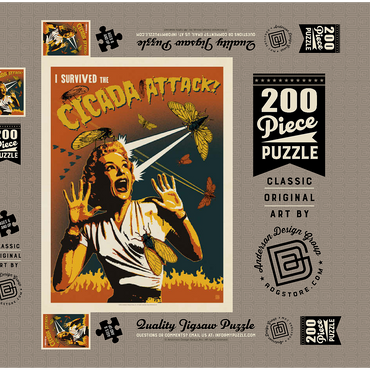 Darstellung des Puzzle Motivs Cicada Invasion: Screaming Woman 200 Puzzle Schachtel 3D Modell
