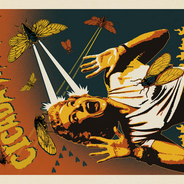 Darstellung des Puzzle Motivs Cicada Invasion: Screaming Woman 500 Puzzle 3D Modell