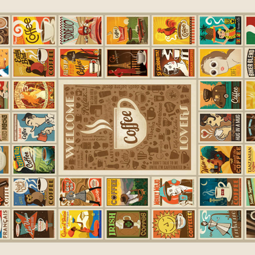 Darstellung des Puzzle Motivs Coffee Collection: Multi-Image Print 100 Puzzle 3D Modell