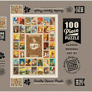 Darstellung des Puzzle Motivs Coffee Collection: Multi-Image Print 100 Puzzle Schachtel 3D Modell