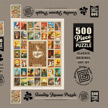Darstellung des Puzzle Motivs Coffee Collection: Multi-Image Print 500 Puzzle Schachtel 3D Modell