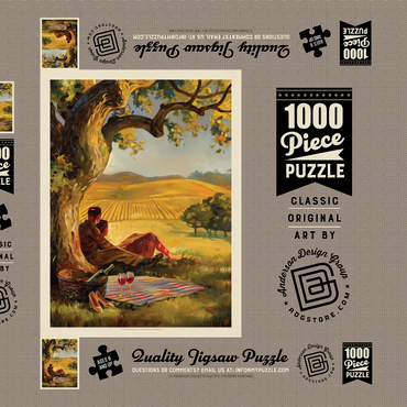 Darstellung des Puzzle Motivs Oil Painting: Wine Country 1000 Puzzle Schachtel 3D Modell