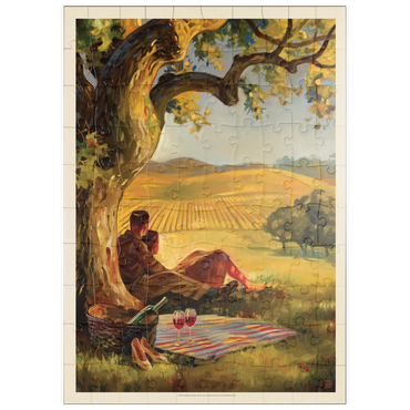Darstellung des Puzzle Motivs puzzleplate Oil Painting: Wine Country 100 Puzzle