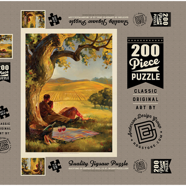 Darstellung des Puzzle Motivs Oil Painting: Wine Country 200 Puzzle Schachtel 3D Modell