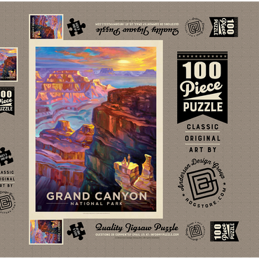 Darstellung des Puzzle Motivs Grand Canyon National Park: Sunset-KC 100 Puzzle Schachtel 3D Modell