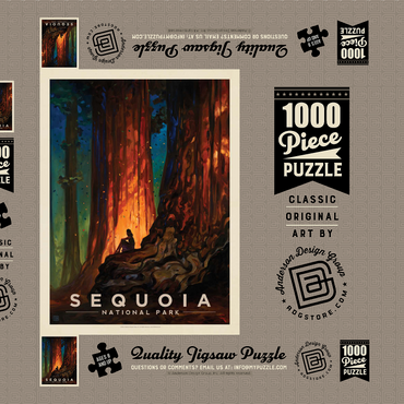 Darstellung des Puzzle Motivs Sequoia National Park: Nature's Cathedral-KC 1000 Puzzle Schachtel 3D Modell