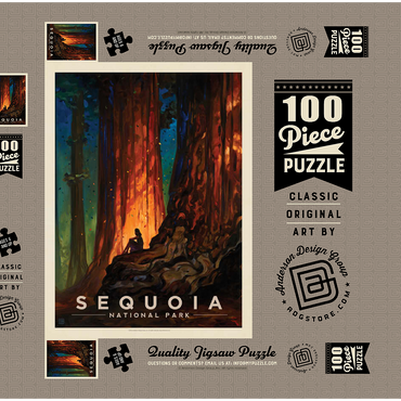 Darstellung des Puzzle Motivs Sequoia National Park: Nature's Cathedral-KC 100 Puzzle Schachtel 3D Modell