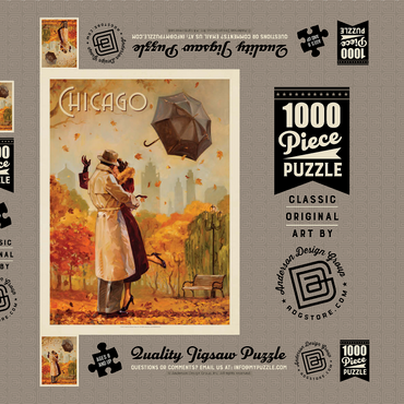 Darstellung des Puzzle Motivs Chicago: Windy City Kiss 1000 Puzzle Schachtel 3D Modell