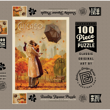 Darstellung des Puzzle Motivs Chicago: Windy City Kiss 100 Puzzle Schachtel 3D Modell