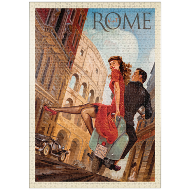 Darstellung des Puzzle Motivs puzzleplate Italy: Rome by Vespa 1000 Puzzle