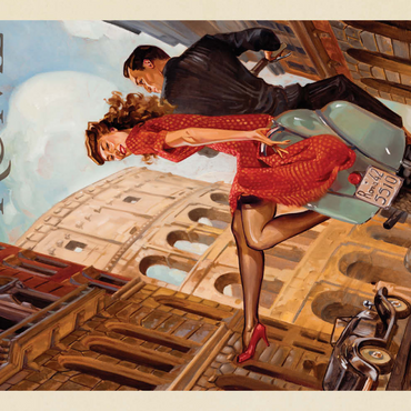 Darstellung des Puzzle Motivs Italy: Rome by Vespa 100 Puzzle 3D Modell