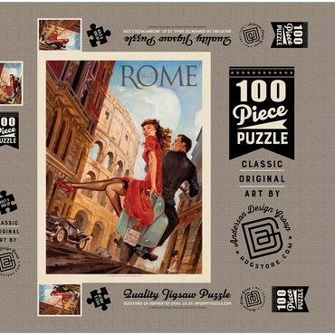 Darstellung des Puzzle Motivs Italy: Rome by Vespa 100 Puzzle Schachtel 3D Modell