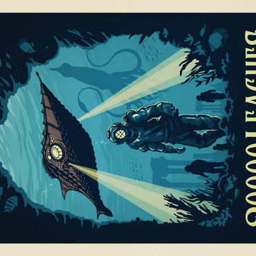 Darstellung des Puzzle Motivs 20,000 Leagues Under the Sea: Jules Verne 200 Puzzle 3D Modell
