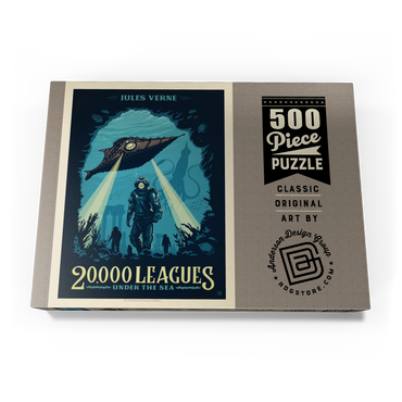 Darstellung des Puzzle Motivs 20,000 Leagues Under the Sea: Jules Verne 500 Puzzle Schachtel Ansicht3