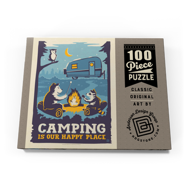 Darstellung des Puzzle Motivs Camping Is Our Happy Place! (Cartoon Critters) 100 Puzzle Schachtel Ansicht3