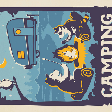 Darstellung des Puzzle Motivs Camping Is Our Happy Place! (Cartoon Critters) 200 Puzzle 3D Modell