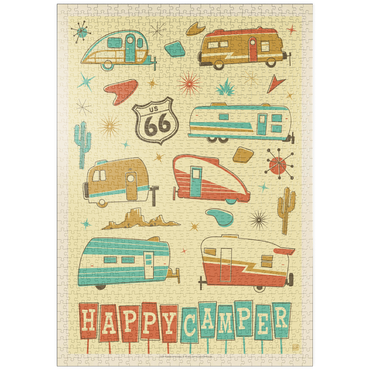 Darstellung des Puzzle Motivs puzzleplate Happy Camper (Trailer Pattern Print) 1000 Puzzle