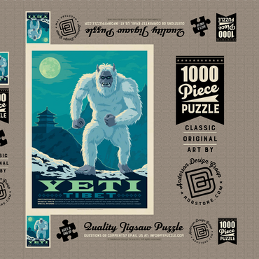 Darstellung des Puzzle Motivs Mythical Creatures: Yeti 1000 Puzzle Schachtel 3D Modell