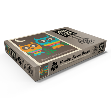 Darstellung des Puzzle Motivs Mod Rainbow Owls 1000 Puzzle Schachtel Ansicht1