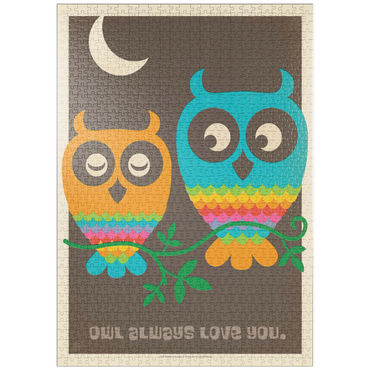Darstellung des Puzzle Motivs puzzleplate Mod Rainbow Owls 1000 Puzzle