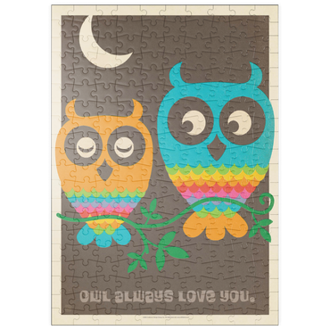 Darstellung des Puzzle Motivs puzzleplate Mod Rainbow Owls 200 Puzzle