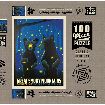 Darstellung des Puzzle Motivs Great Smoky Mountains National Park: Firefly Cubs 100 Puzzle Schachtel 3D Modell