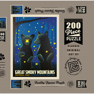 Darstellung des Puzzle Motivs Great Smoky Mountains National Park: Firefly Cubs 200 Puzzle Schachtel 3D Modell
