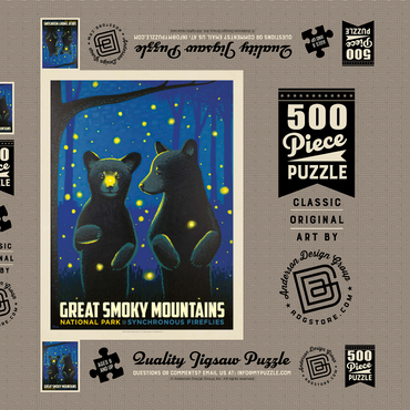 Darstellung des Puzzle Motivs Great Smoky Mountains National Park: Firefly Cubs 500 Puzzle Schachtel 3D Modell