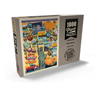 Darstellung des Puzzle Motivs American Travel: USA Collage 1000 Puzzle Schachtel Ansicht2