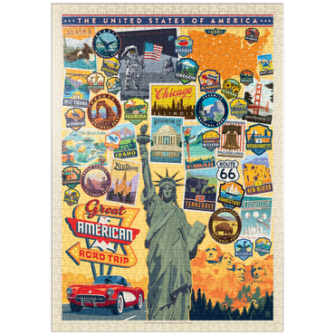 Darstellung des Puzzle Motivs puzzleplate American Travel: USA Collage 1000 Puzzle