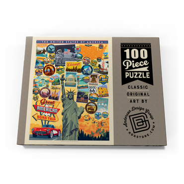 Darstellung des Puzzle Motivs American Travel: USA Collage 100 Puzzle Schachtel Ansicht3