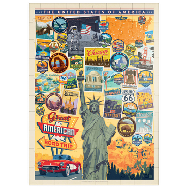 Darstellung des Puzzle Motivs puzzleplate American Travel: USA Collage 100 Puzzle