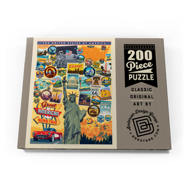 Darstellung des Puzzle Motivs American Travel: USA Collage 200 Puzzle Schachtel Ansicht3