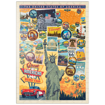 Darstellung des Puzzle Motivs puzzleplate American Travel: USA Collage 200 Puzzle