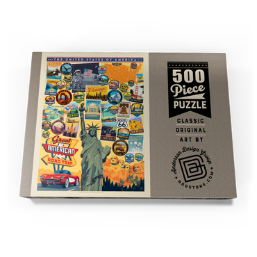 Darstellung des Puzzle Motivs American Travel: USA Collage 500 Puzzle Schachtel Ansicht3