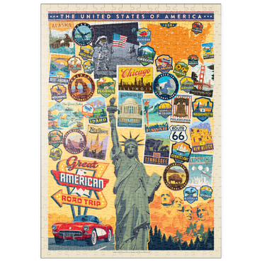 Darstellung des Puzzle Motivs puzzleplate American Travel: USA Collage 500 Puzzle