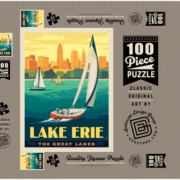 Darstellung des Puzzle Motivs Great Lakes: Lake Erie 100 Puzzle Schachtel 3D Modell
