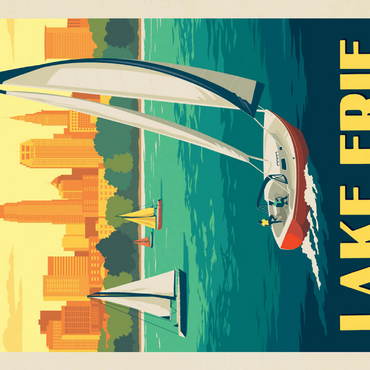 Darstellung des Puzzle Motivs Great Lakes: Lake Erie 200 Puzzle 3D Modell