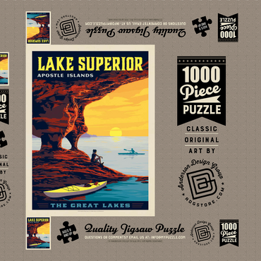 Darstellung des Puzzle Motivs Great Lakes: Lake Superior 1000 Puzzle Schachtel 3D Modell