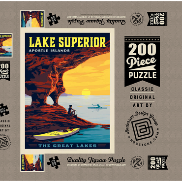 Darstellung des Puzzle Motivs Great Lakes: Lake Superior 200 Puzzle Schachtel 3D Modell