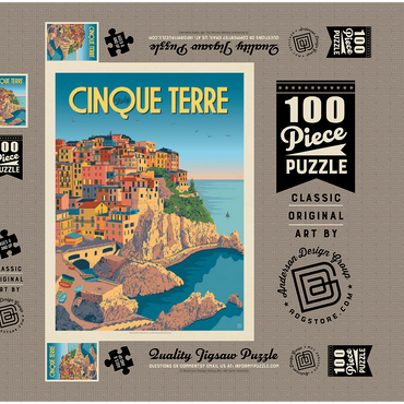 Darstellung des Puzzle Motivs Italy: Cinque Terre 100 Puzzle Schachtel 3D Modell