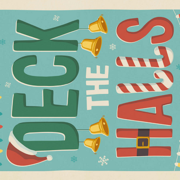 Darstellung des Puzzle Motivs Deck The Halls! 100 Puzzle 3D Modell