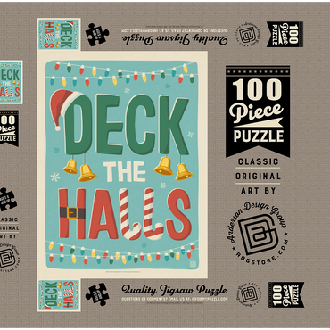 Darstellung des Puzzle Motivs Deck The Halls! 100 Puzzle Schachtel 3D Modell