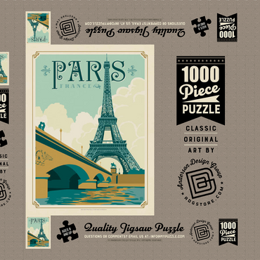 Darstellung des Puzzle Motivs France: Paris 1000 Puzzle Schachtel 3D Modell