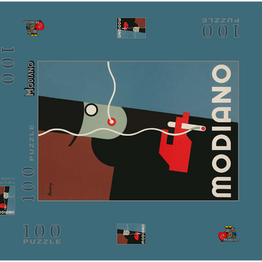 Darstellung des Puzzle Motivs Béreny for Modiano 100 Puzzle Schachtel 3D Modell